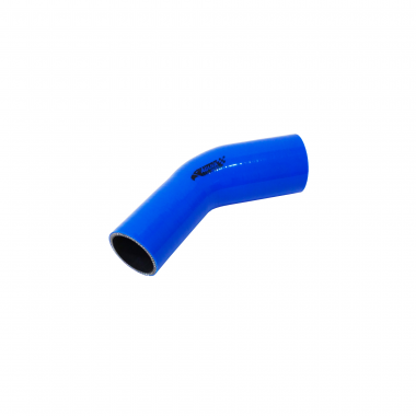 Mangote de Silicone Curva 45° graus com Redução Azul/Preto 2"1/2x2"x125mm