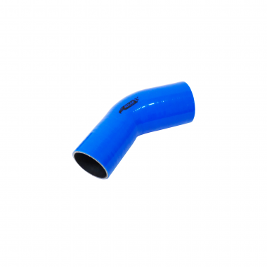 Mangote de Silicone Curva 45° graus com Redução Azul/Preto 3"x2"1/2x125mm