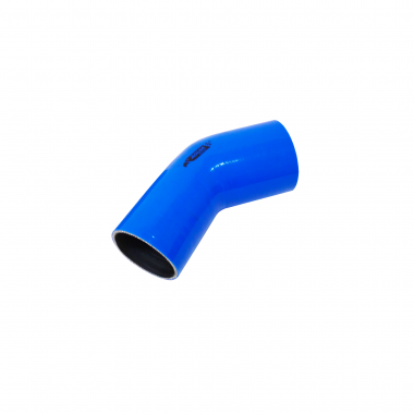 Mangote de Silicone Curva 45° graus com Redução Azul/Preto 3"1/2x3"x125mm