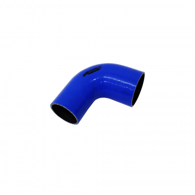 Mangote de Silicone Curva 90° graus com Redução Azul/Preto 3"x2"1/2x125mm