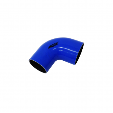 Mangote de Silicone Curva 90° graus com Redução Azul/Preto 3"1/2x3"x125mm