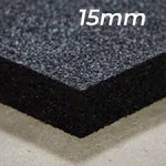 Piso De Borracha 1×1 De 15mm – Preto Liso